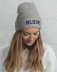 "Believe"-Cuffed Beanie