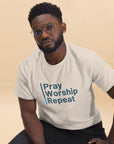 Unisex classic tee (light colors)- Pray, Worship, Repeat