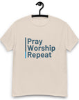 Unisex classic tee (light colors)- Pray, Worship, Repeat