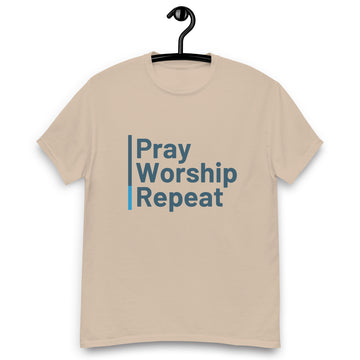 Unisex classic tee (light colors)- Pray, Worship, Repeat
