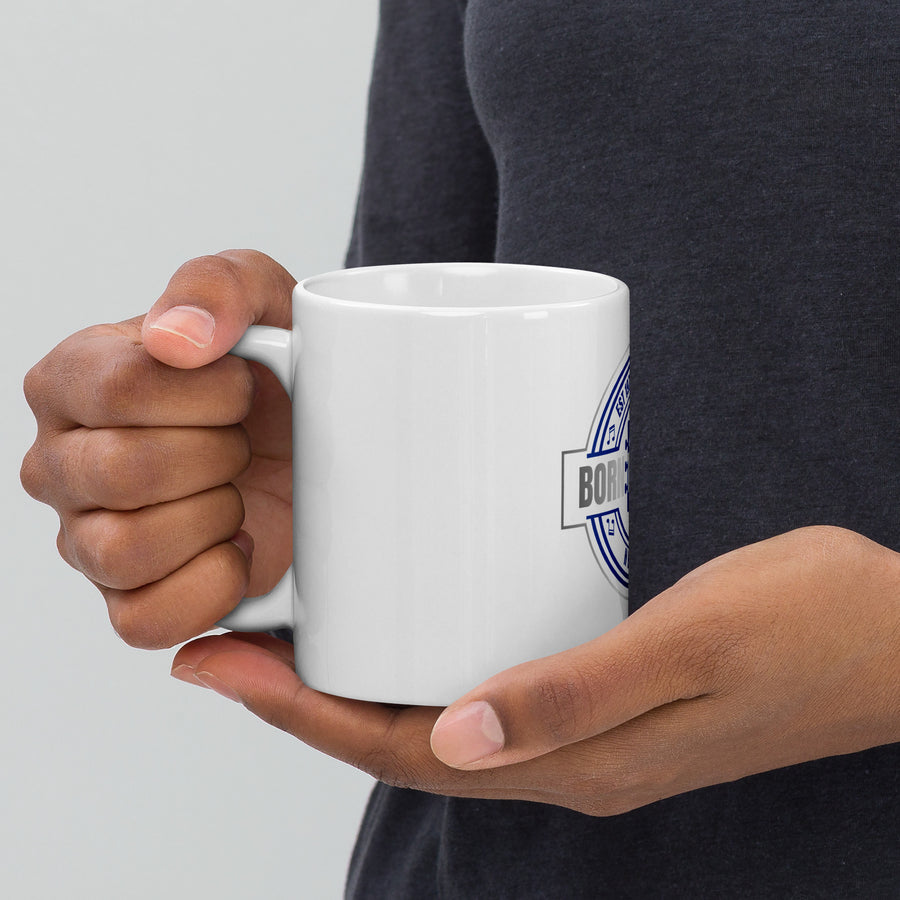 White glossy mug- Born to Praise