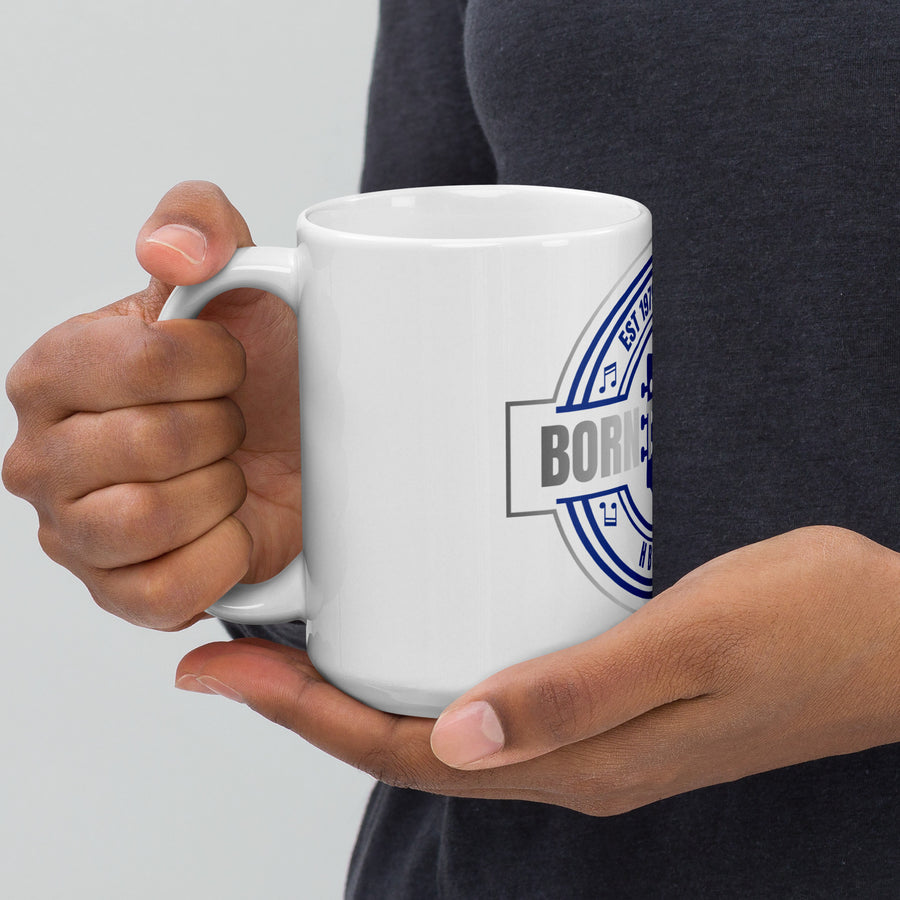 White glossy mug- Born to Praise