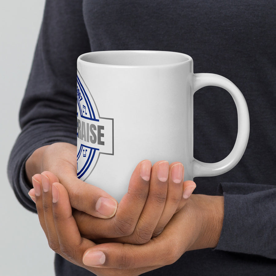 White glossy mug- Born to Praise